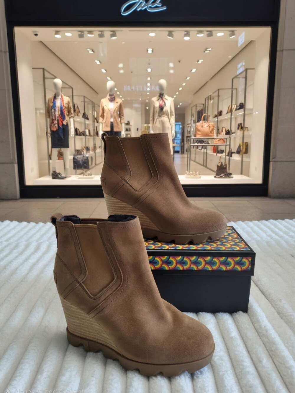 SOREL JOAN UPTOWN WEDGE CHELSEA BOOTS BOOTIES LEATHER WOMEN'S SZ 7.5